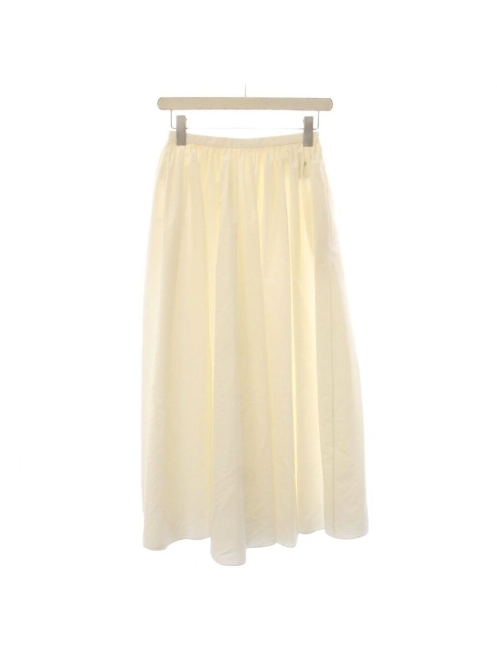 Dior Cotton Silk Poplin Flare Midi Skirt Gathered Long White